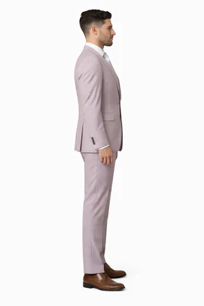 Rossiman Sharkskin Gray Plaid Suit β Double-Breasted Windowpane Suit for Men - Image 3