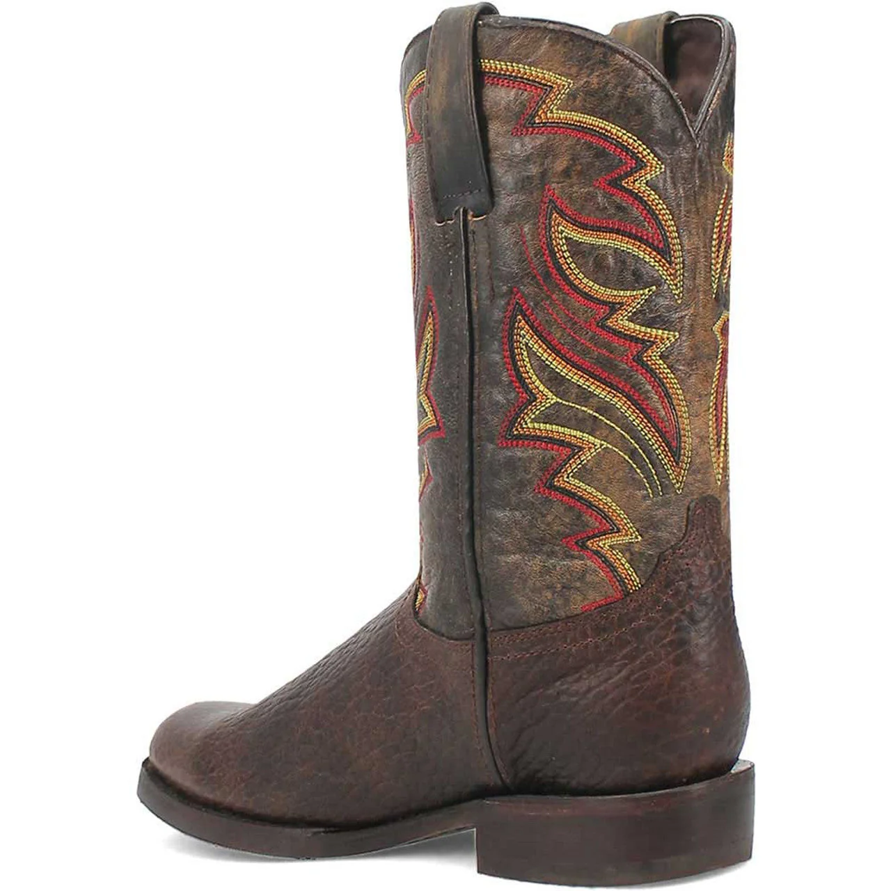 Dingo Round Toe Brown and Orange Western Leather Boots - Image 7