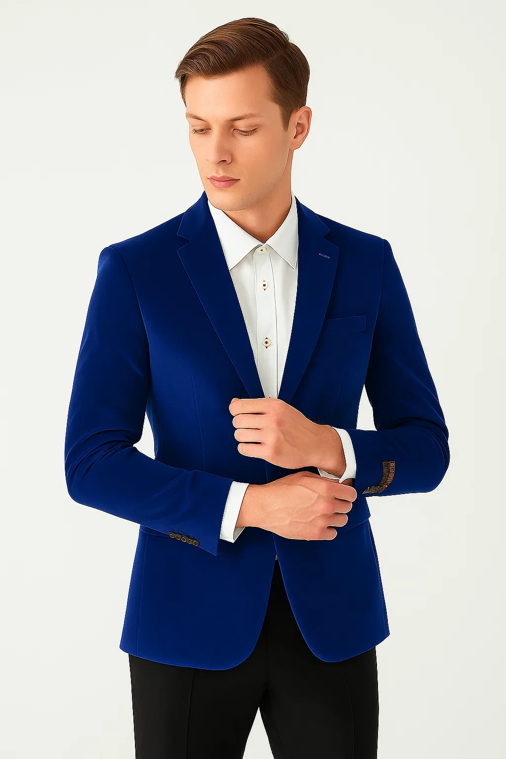 Royal Blue Mens Big and Tall Velvet Blazer - Velvet Sport Coat - Image 3
