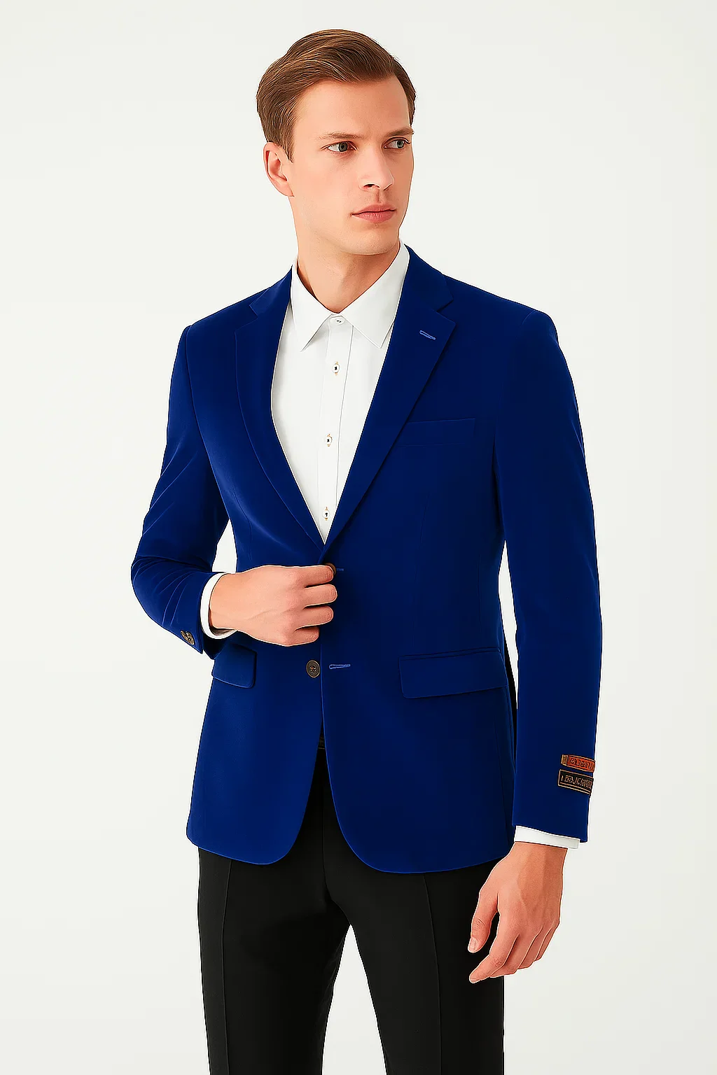 Royal Blue Mens Big and Tall Velvet Blazer - Velvet Sport Coat - Image 4