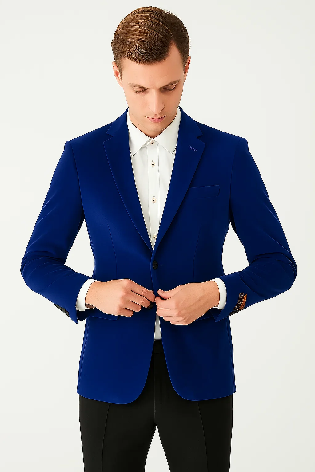 Royal Blue Mens Big and Tall Velvet Blazer - Velvet Sport Coat - Image 6