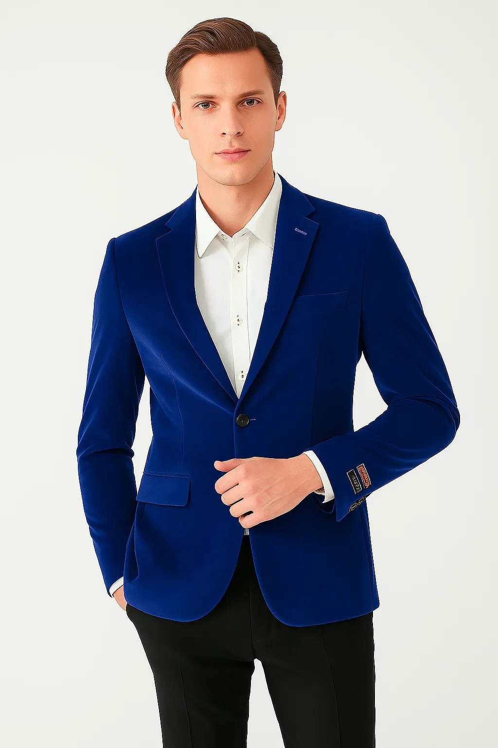 Royal Blue Mens Big and Tall Velvet Blazer - Velvet Sport Coat - Image 7