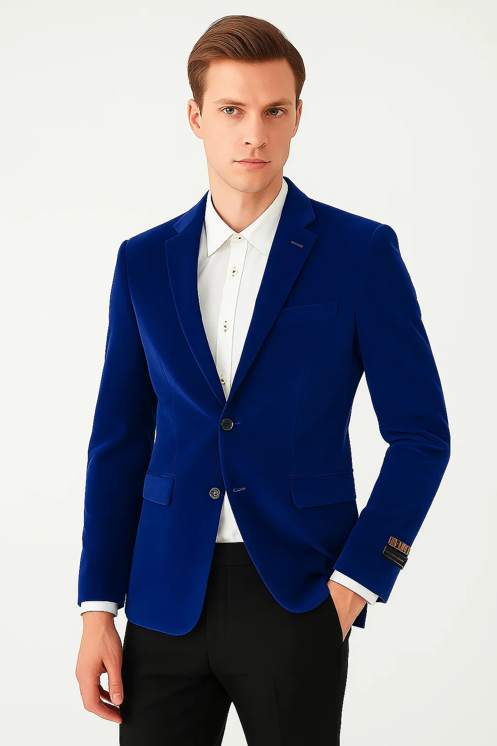 Royal Blue Mens Big and Tall Velvet Blazer - Velvet Sport Coat - Image 8