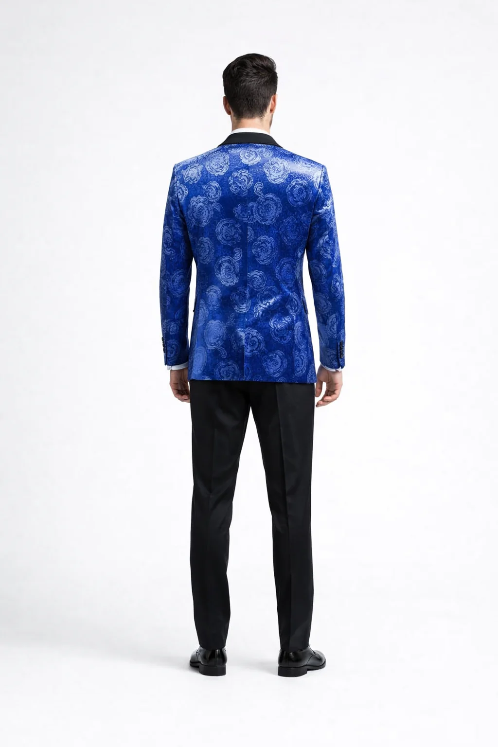 Royal Blue Rose Wedding Tuxedo Jacket – Slim Fit Shawl Lapel - Image 2