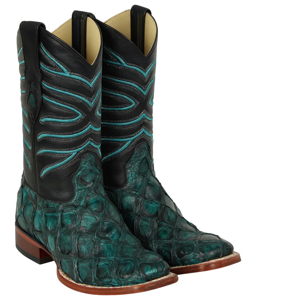 Rustic Turquoise Pirarucu Boots - Image 6