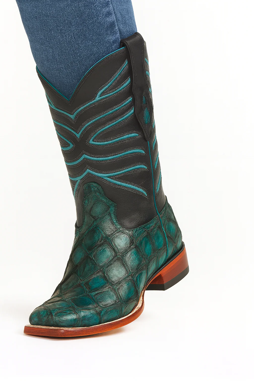 Rustic Turquoise Pirarucu Boots - Image 8