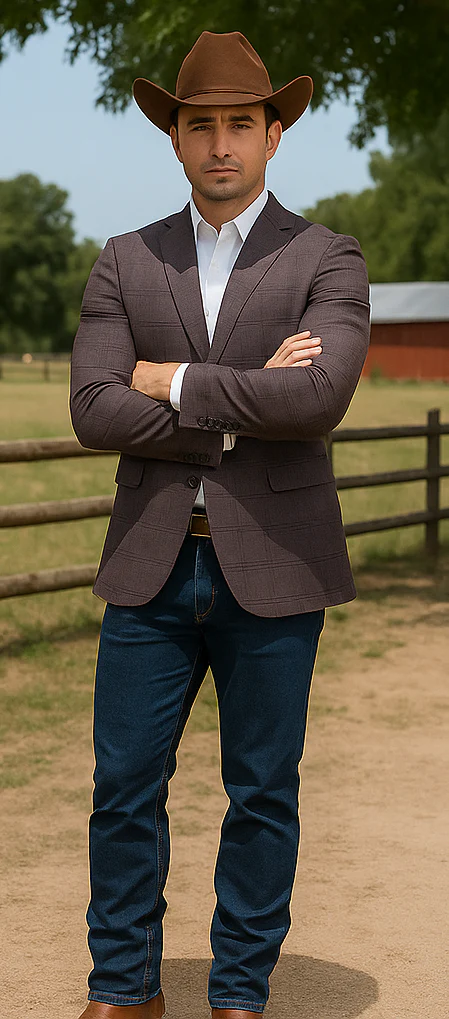 Saco vaquero - Western Sport Coat - Western Blazer - Men's Slim Fit Casual Sport Coat Blazer In Dark Rose Pink Plaid - Image 5