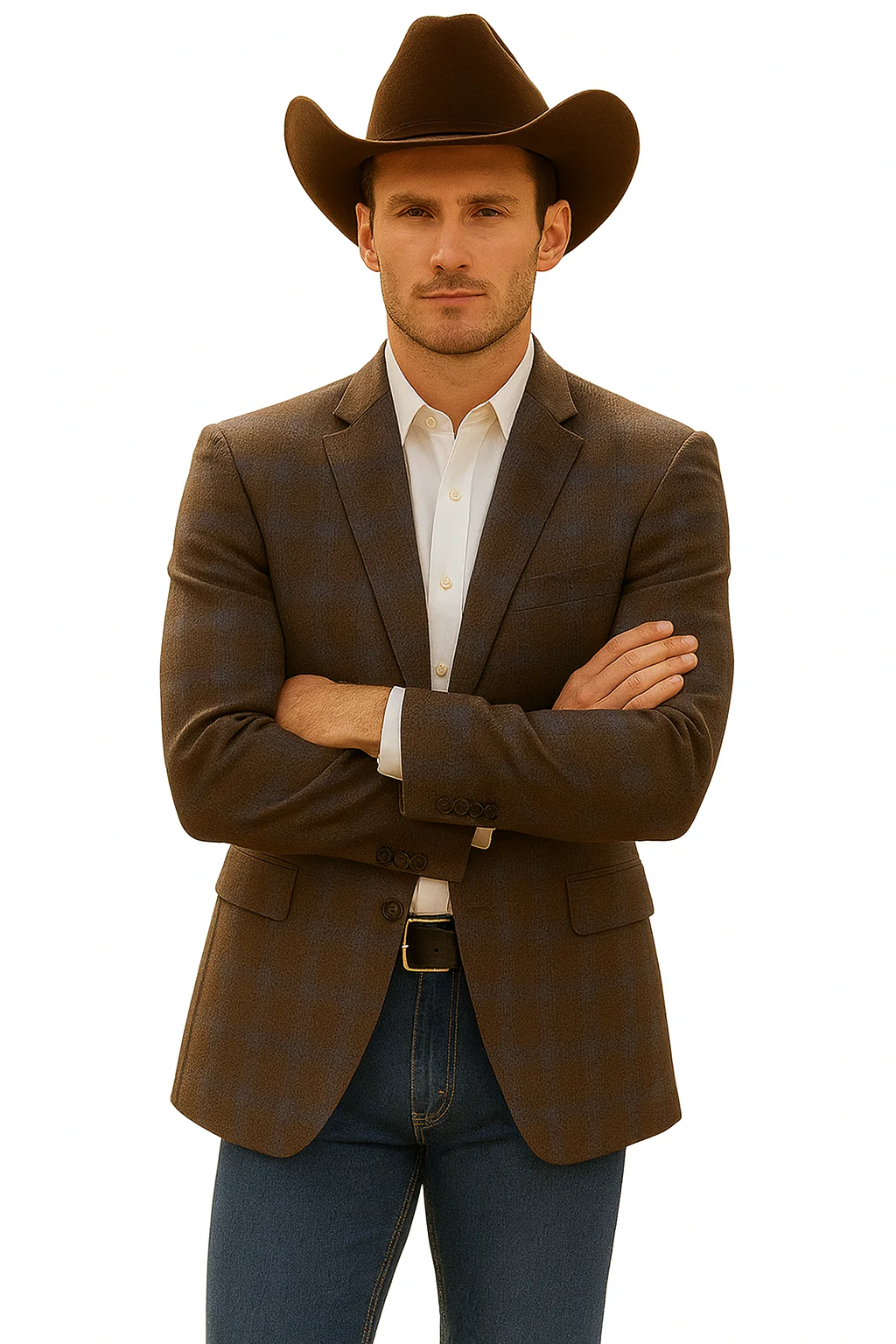 Saco vaquero - Western Sport Coat - Western Blazer- Men's Two Button Business Casual Double Windowpane Sport Coat - Image 7