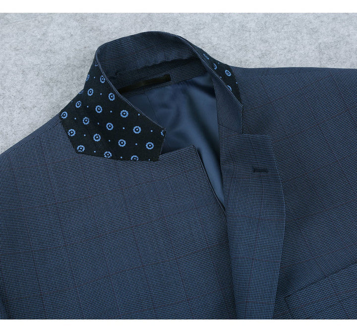 Saco vaquero - Western Sport Coat - Western Blazer - Mens Two Button Classic Fit Wool Sport Coat Blazer In Steel Blue Windowpane Plaid - Image 6