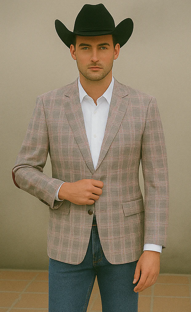 Saco vaquero - Western Sport Coat - Western Blazer- Men's Two Button Slim Fit Business Casual Burgundy Sport Coat