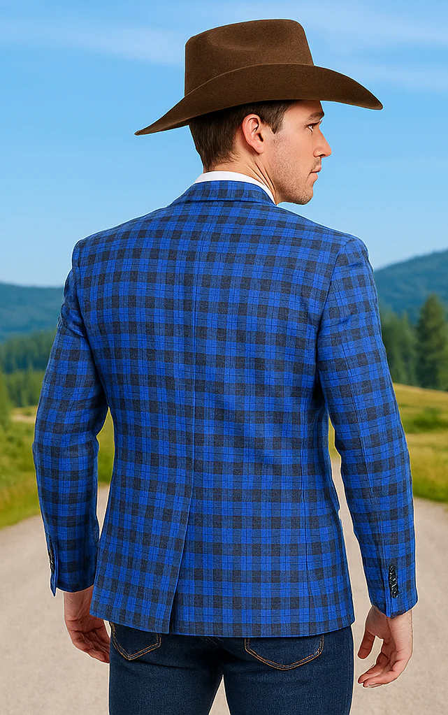 Saco vaquero - Western Sport Coat - Western Blazer - Men's Two Button Slim Fit Business Casual Sport Coat - Image 3