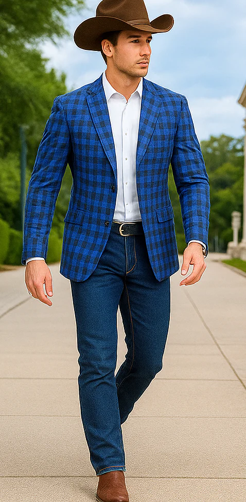 Saco vaquero - Western Sport Coat - Western Blazer - Men's Two Button Slim Fit Business Casual Sport Coat - Image 4