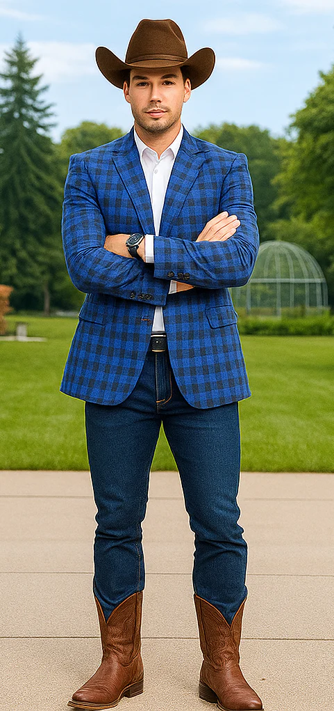 Saco vaquero - Western Sport Coat - Western Blazer - Men's Two Button Slim Fit Business Casual Sport Coat - Image 5
