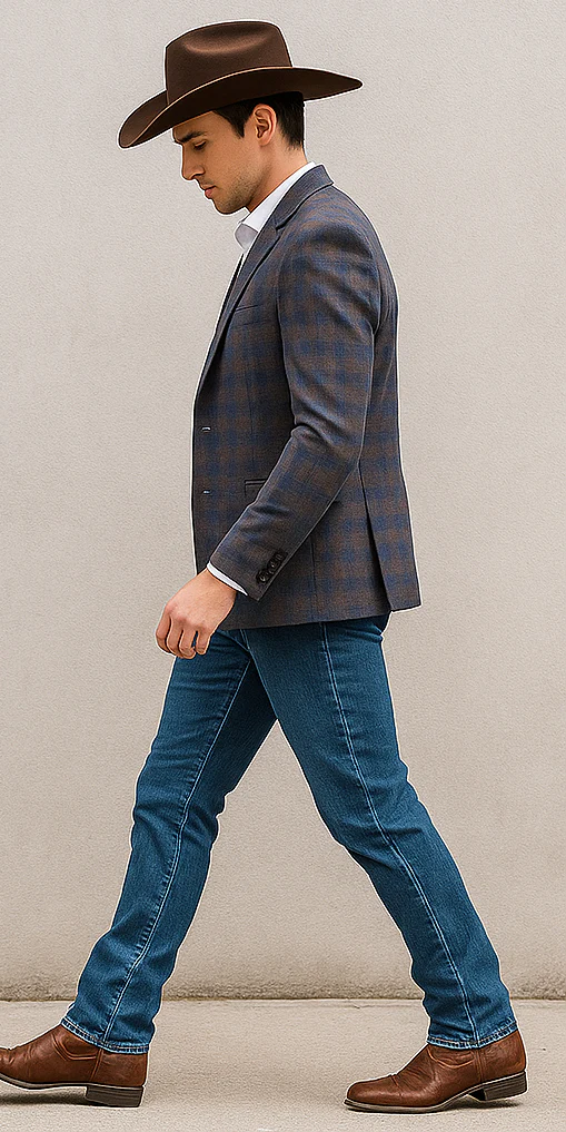 Saco vaquero - Western Sport Coat - Western Blazer- Men's Two Button Slim Fit Business Casual Sport Coat In Light Brown - Image 5