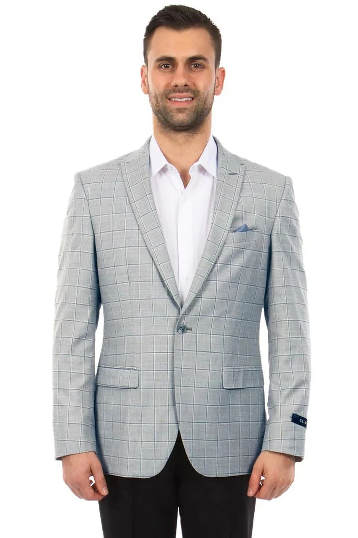 Saco vaquero - Western Sport Coat - Western Blazer- Men's Two Button Windowpane Plaid Sport Coat - Image 2