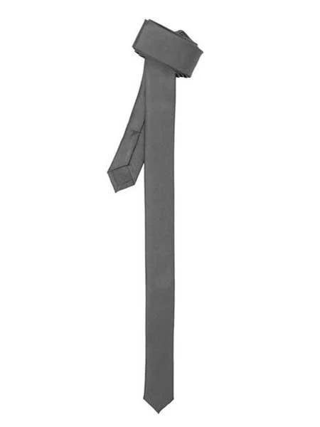 Shiny Grey Fashionable Super Skinny Slim Fully Lined NeckTie-Men's Neck Ties - Mens Dress Tie - Trendy Mens Ties