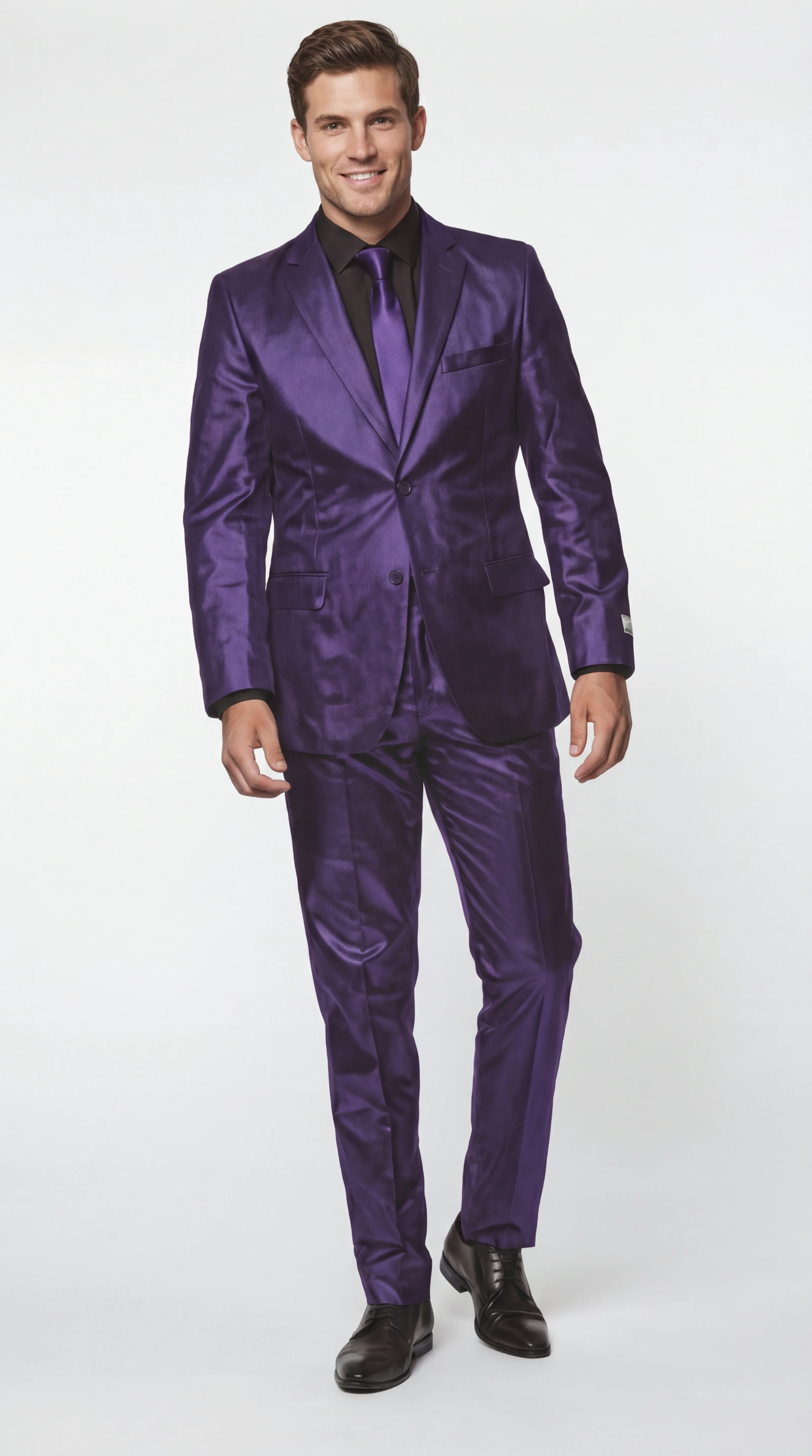 Shiny Metallic Party Blue Suit - Image 5