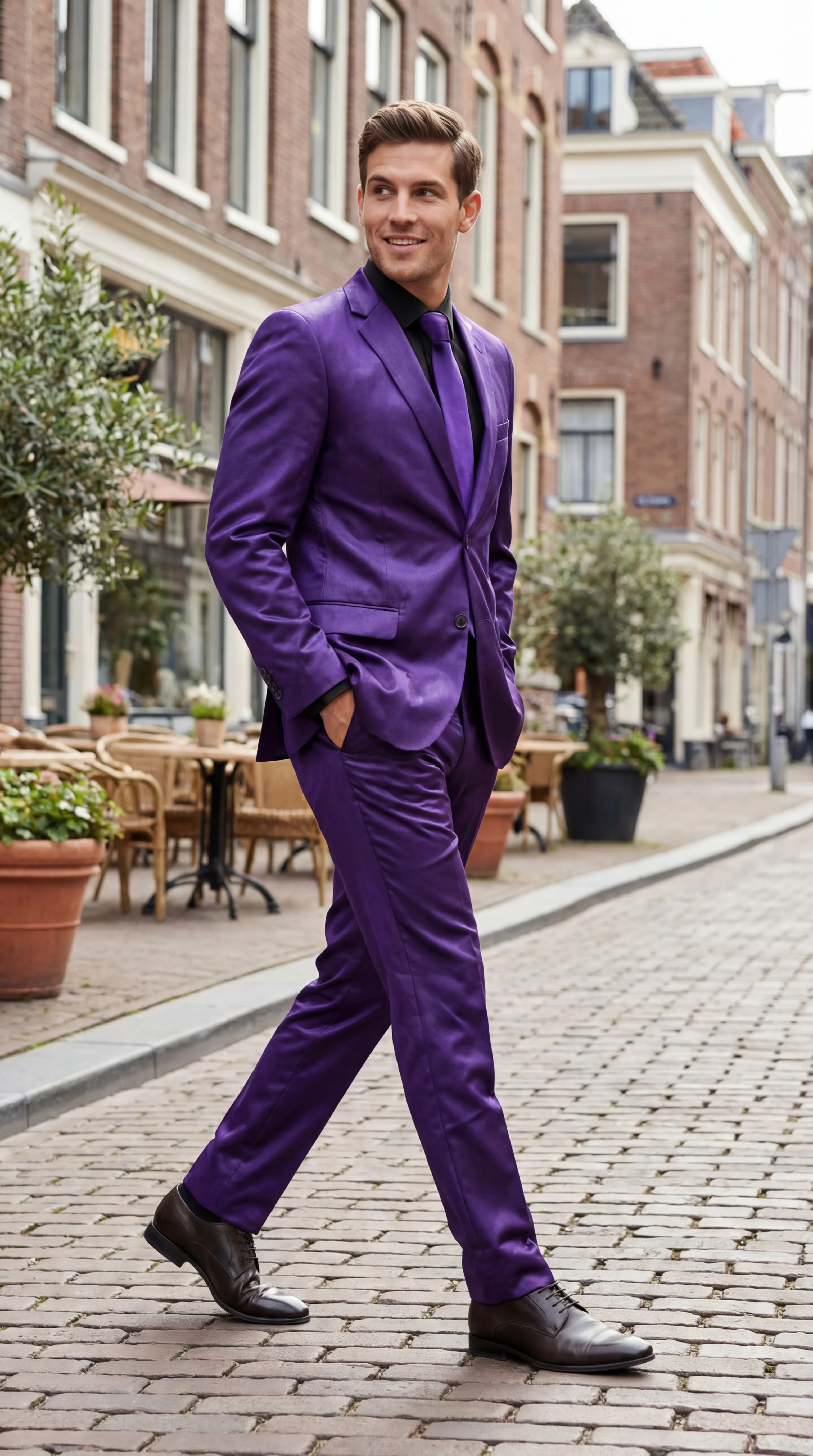 Shiny Metallic Party Blue Suit - Image 8