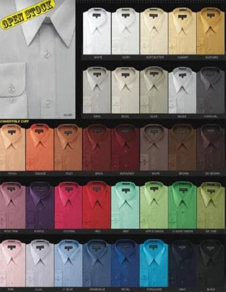 SKU#JA60382 5 Essential Dress Shirts (Colors : White - Black - Light Blue - Lavender - Light Grey)