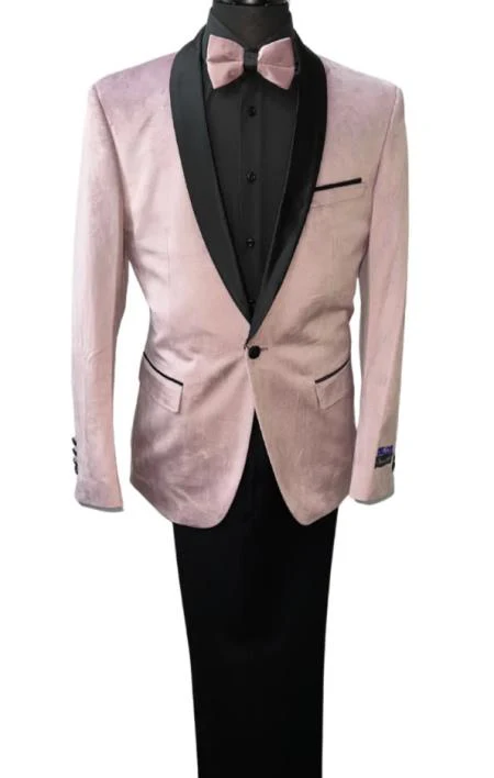 SKU#JA61428 Blush Tuxedo - Light Pink Tuxedo Suit - Image 5