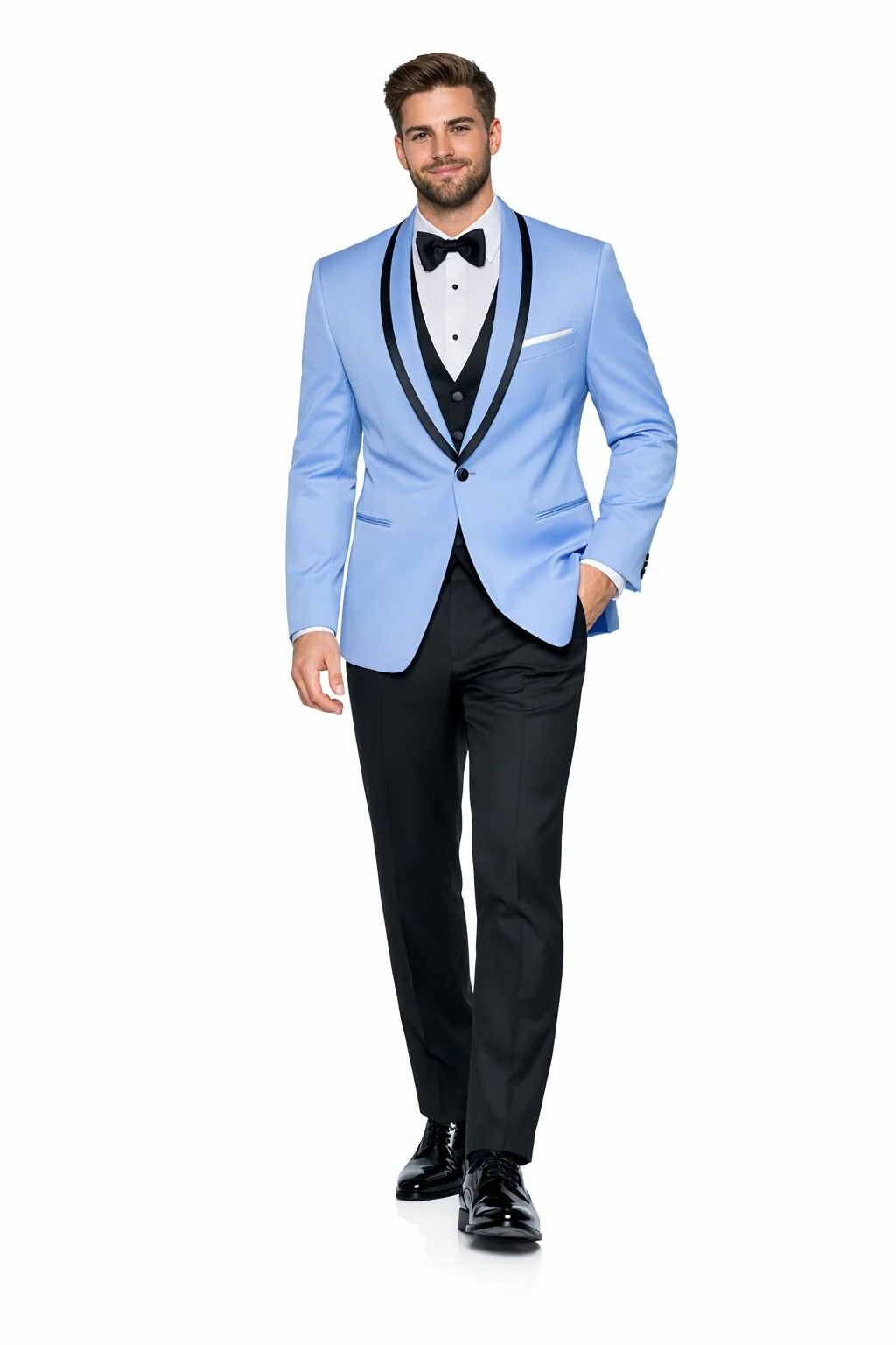 Sky Blue Tuxedo ~ Baby Blue Light Blue Tux Jacket And Vest And Pants - Image 4
