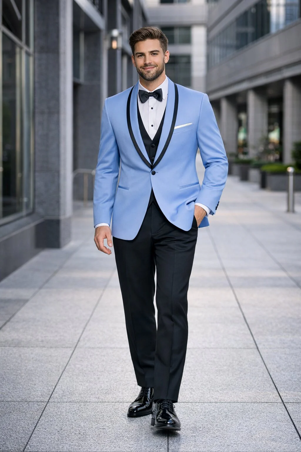 Sky Blue Tuxedo ~ Baby Blue Light Blue Tux Jacket And Vest And Pants - Image 5