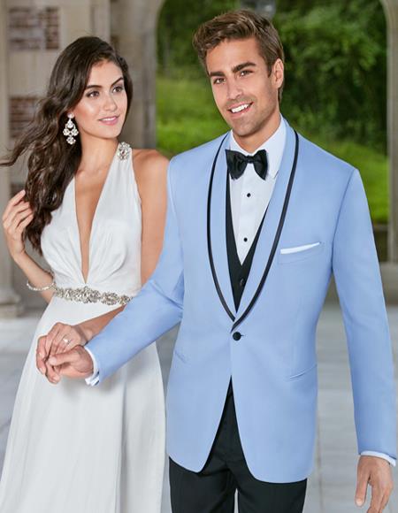 Sky Blue Tuxedo ~ Baby Blue Light Blue Tux Jacket And Vest And Pants - Image 9