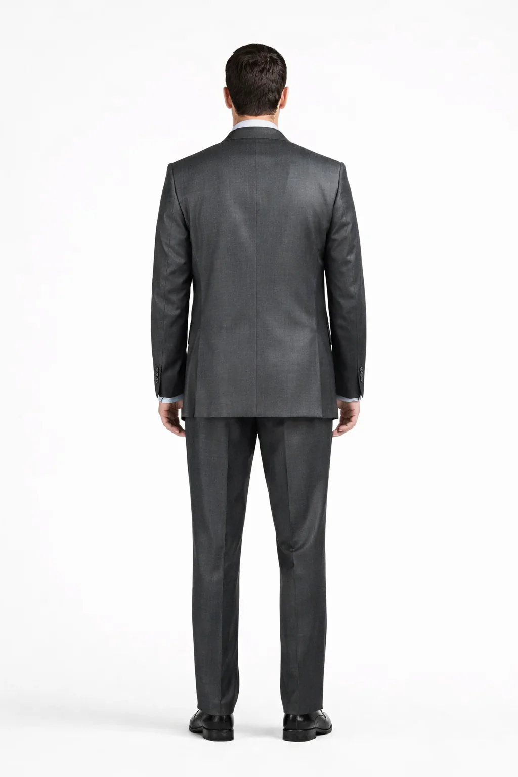 Slim Fit Suit Tapered Leg Lower rise Pants & Get skinny Two Button Three Piece Grey Sharkskin Suit with Contrast Taping - Image 3