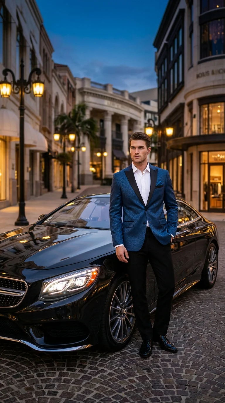 Slim Fitted Mens Teal Blue Jacquard Paisley Blazer – Black Peak Lapel Formal Dinner Jacket Slim Fit - Image 7