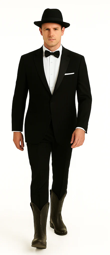 Slk3 Peak Collor One Button Super 120's Wool + Shirt + Bow Tie Suits - Image 5