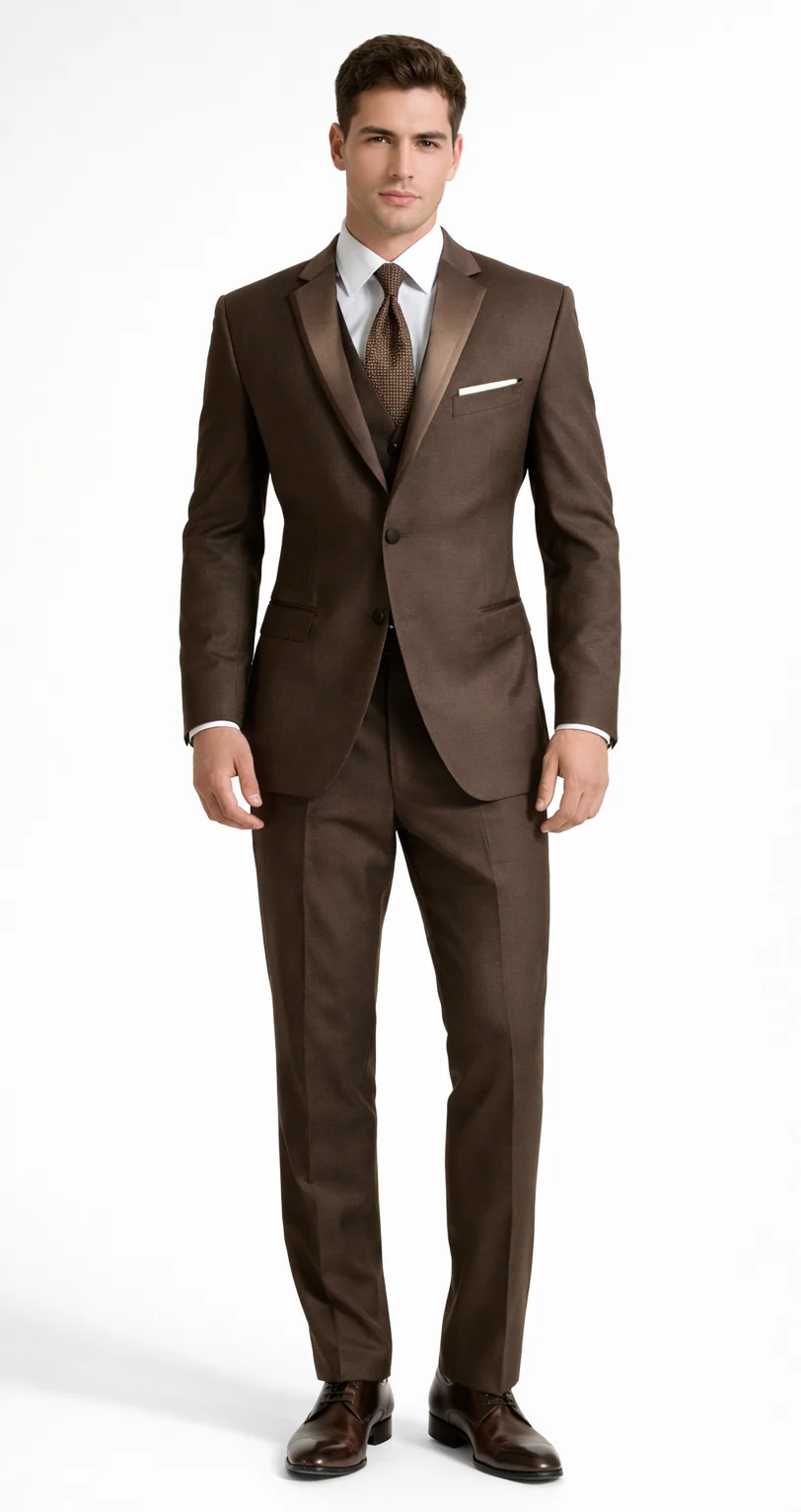 Smoking Traje - Esmoquin - Smoking Para Hombre - One Button Trajes De Novio - Chocolate Tuxedo