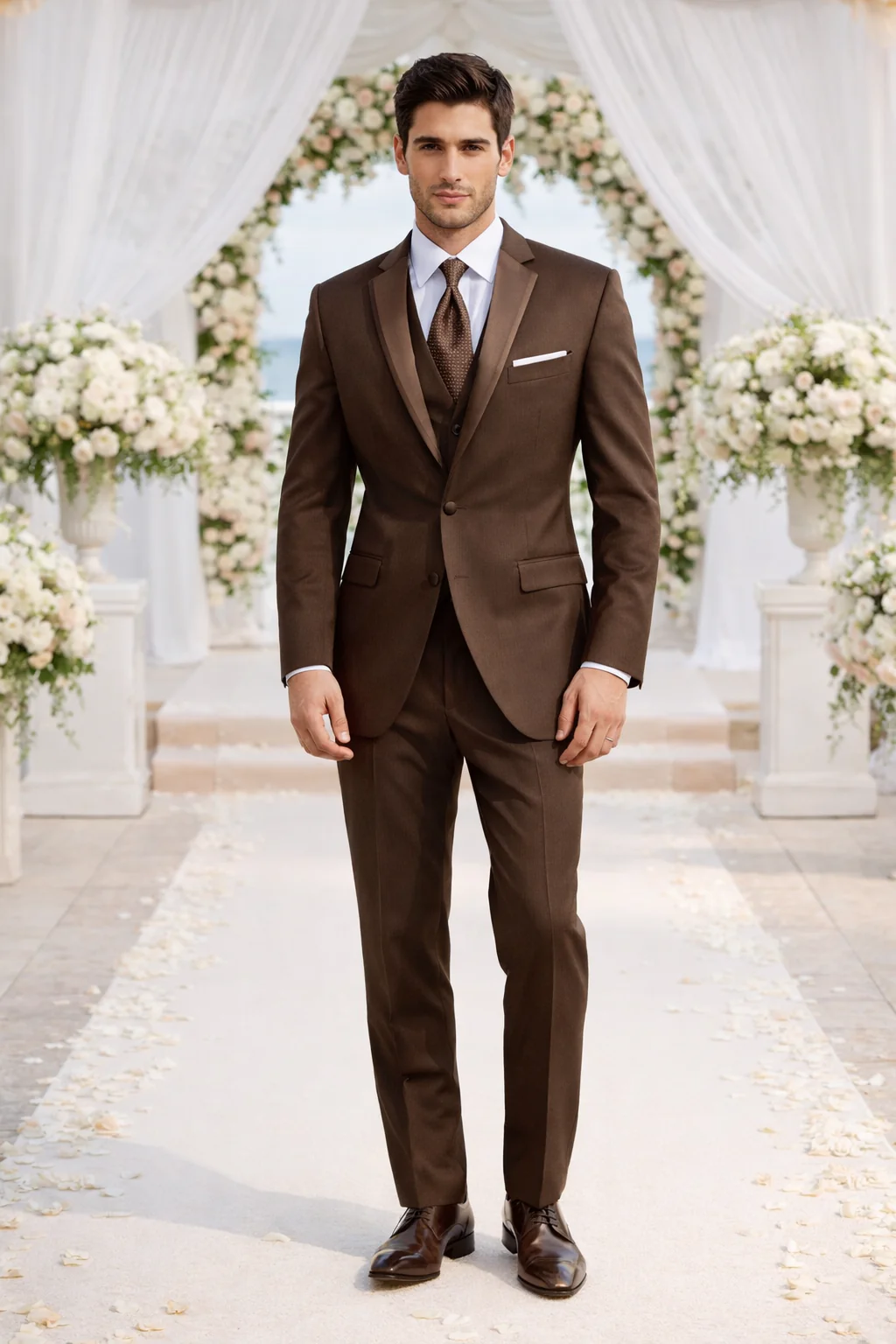 Smoking Traje - Esmoquin - Smoking Para Hombre - One Button Trajes De Novio - Chocolate Tuxedo - Image 6