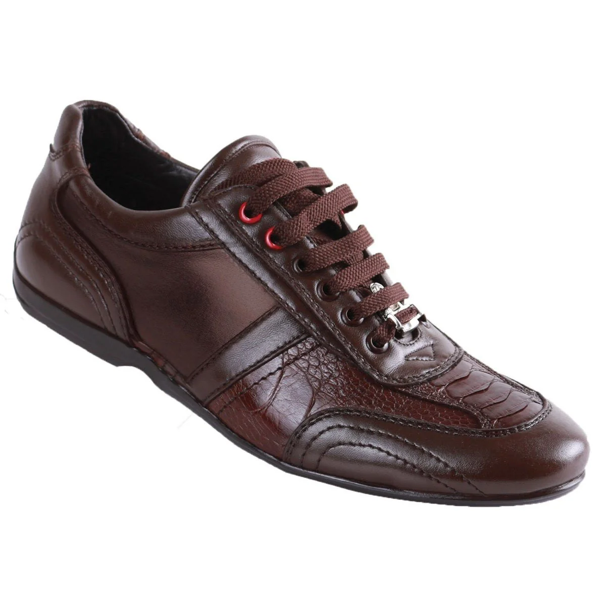 Sneaker de Piel de Avestruz Cafe