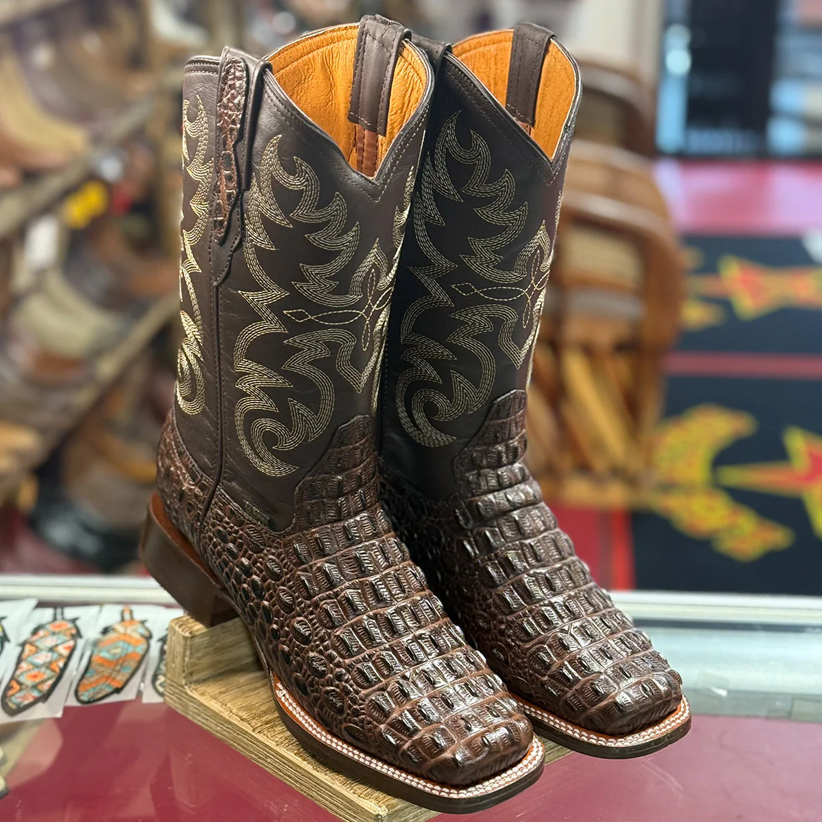 Square Toe Alligator Print Boots by La Sierra Boots - Image 12