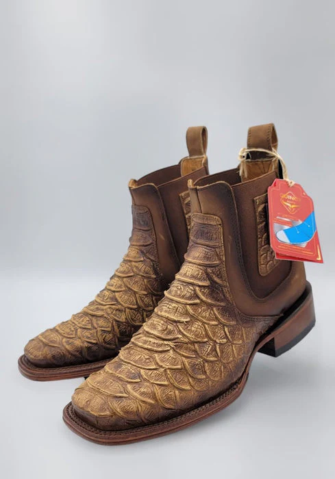 Square Toe Ankle Boots Python Print Oryx