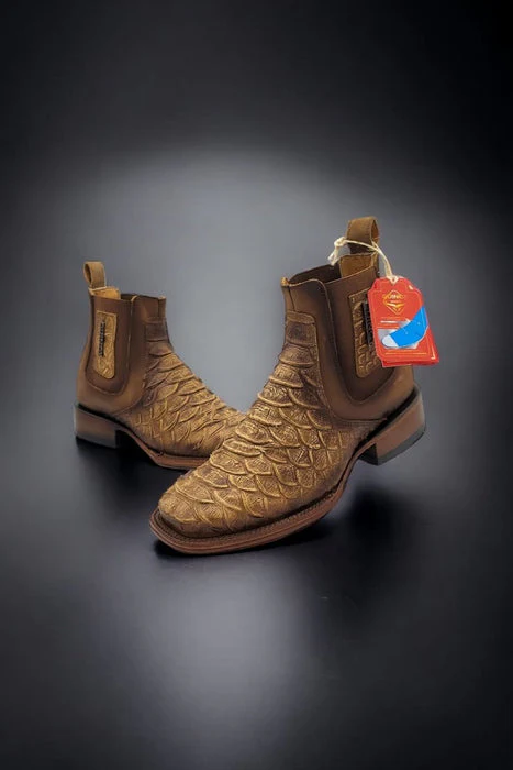Square Toe Ankle Boots Python Print Oryx - Image 3