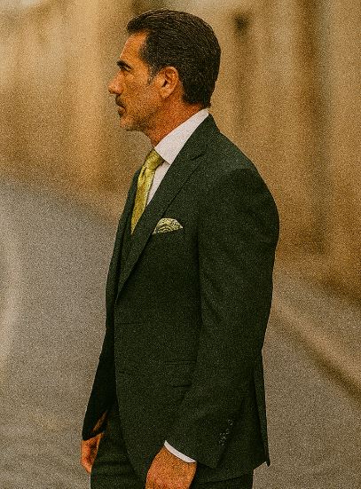 Stacy Adams Suit Mens Forrest Green Suit Vested 3 Piece Suit - Image 3