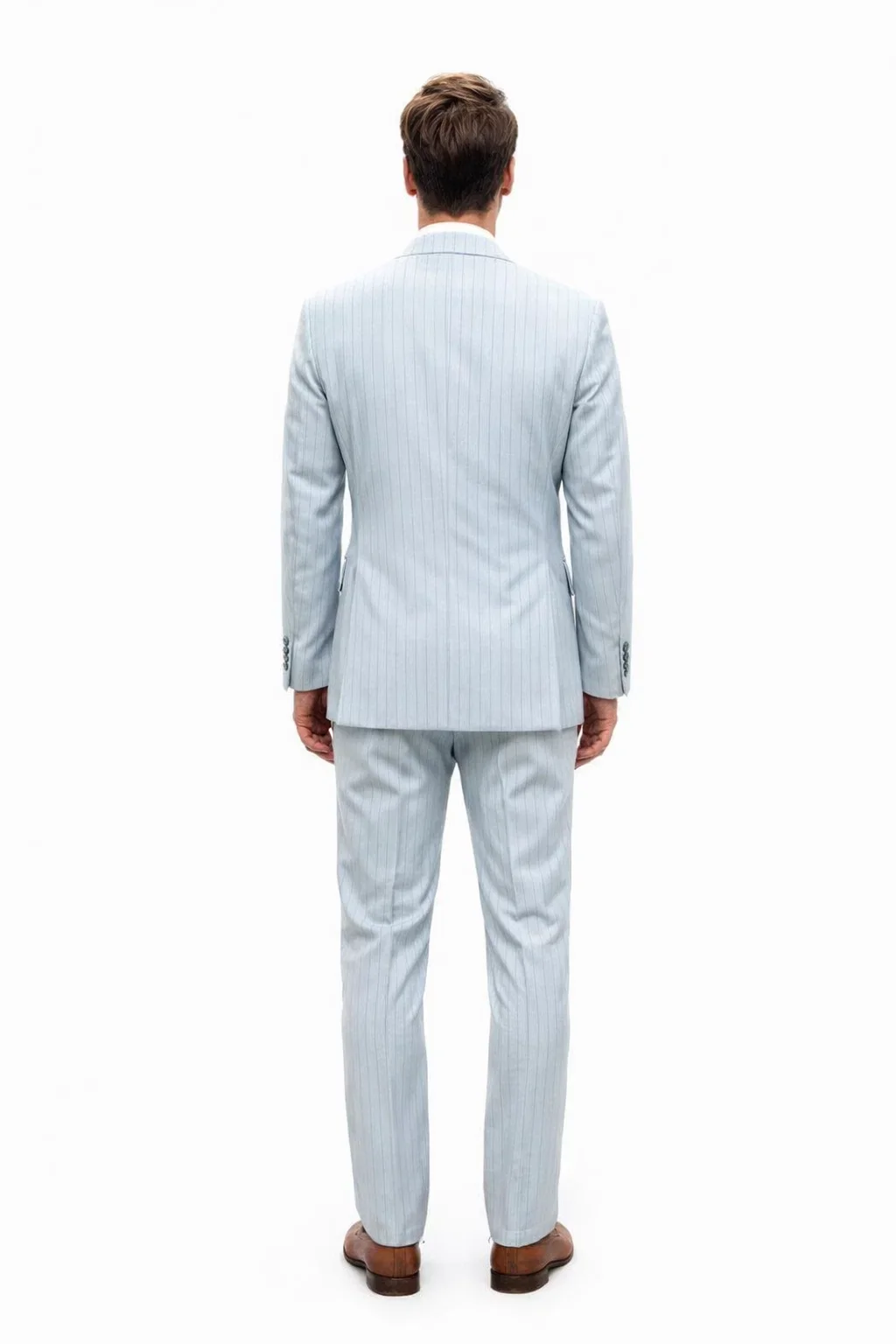 Statement Men’s 2-Piece 100% Wool Double Breasted Pinstripe Suit - Image 7