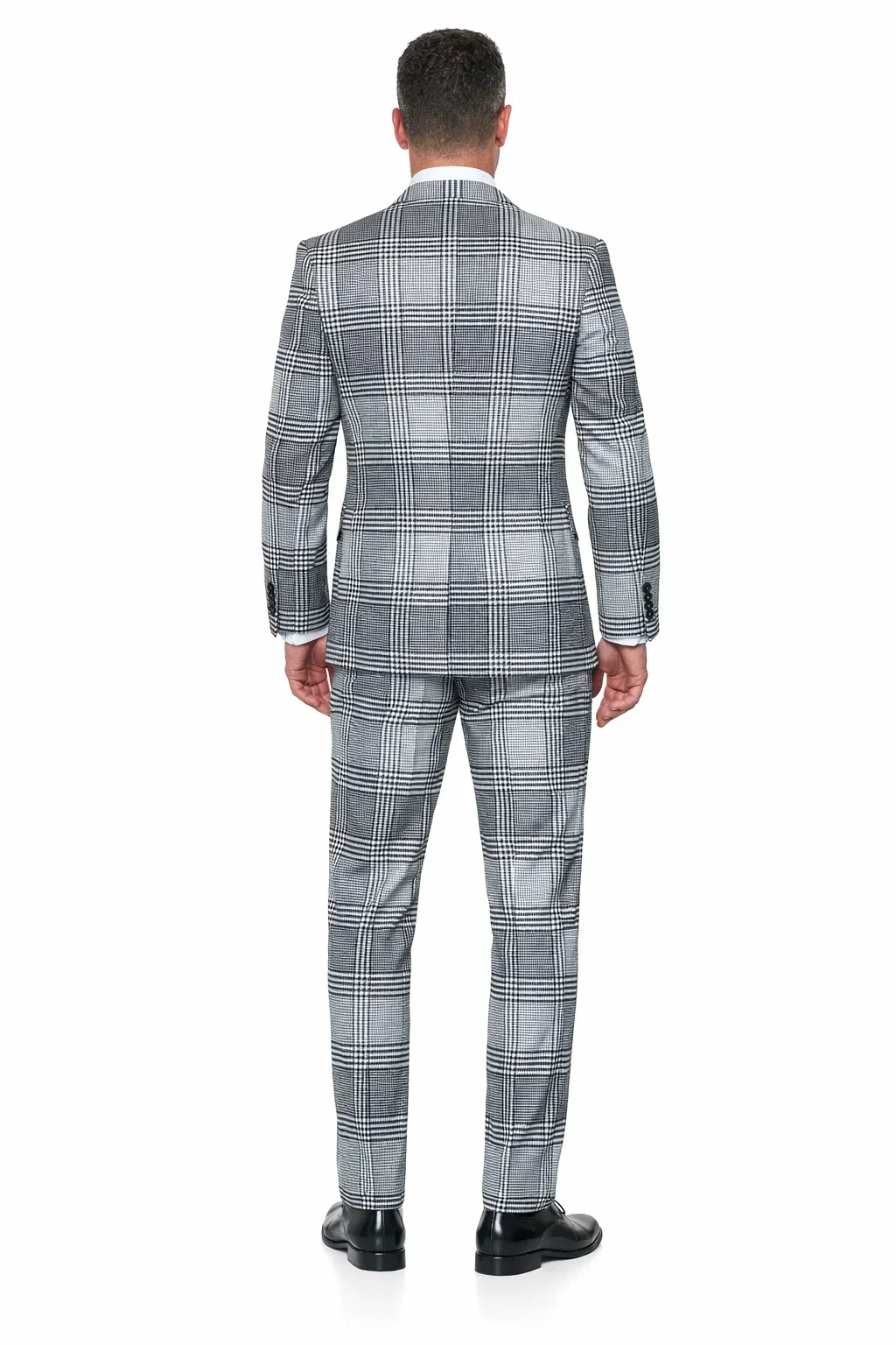 Statement Men’s 3-Piece Plaid Wool Suit – 100% Wool Modern Fit with Peak Lapel - Image 9