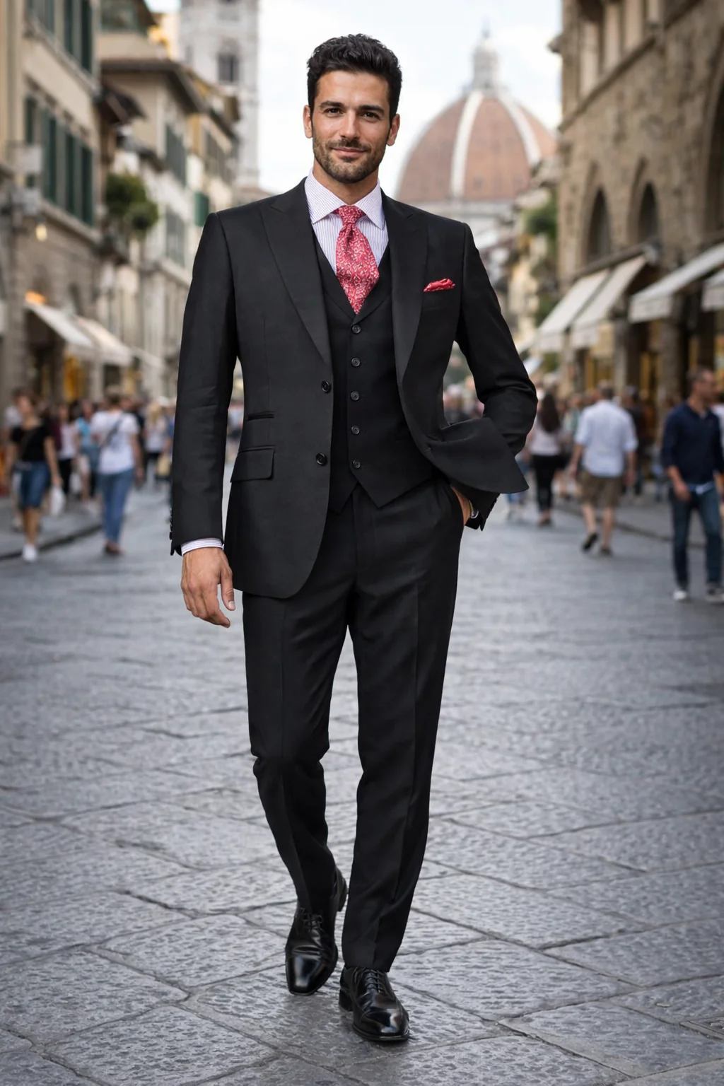 Steve Harvey Suits Clothing line - Steve Harvey Suits Men's Black 3 Piece Peak Lapel Suit - Image 5