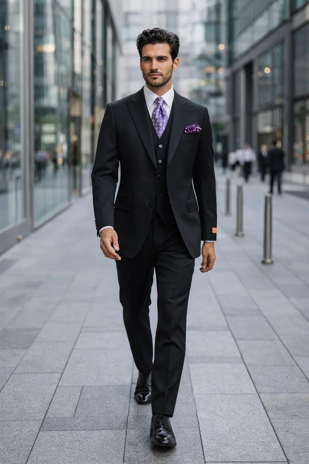Steve Harvey Suits Clothing line - Steve Harvey Suits Mens Black Suit - Designer Brand Suit No Pleated Pants Modern Fit - Image 6