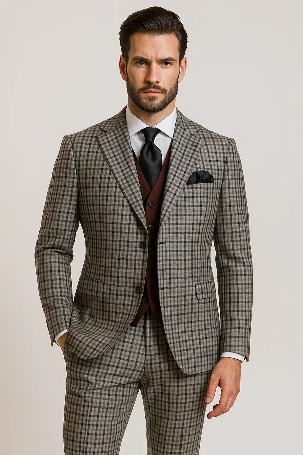 Steve Harvey Suits Clothing line - Steve Harvey Suits Mens Multicolor Suit - Designer Brand Suit No Double Breasted Pinstripe Pleated Pants Modern Fit - Image 2