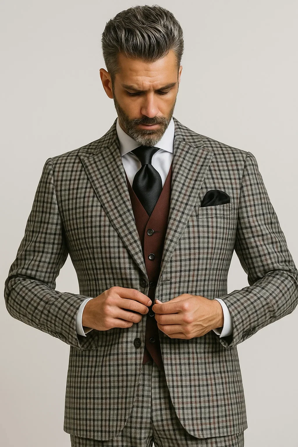 Steve Harvey Suits Clothing line - Steve Harvey Suits Mens Multicolor Suit - Designer Brand Suit No Double Breasted Pinstripe Pleated Pants Modern Fit - Image 4