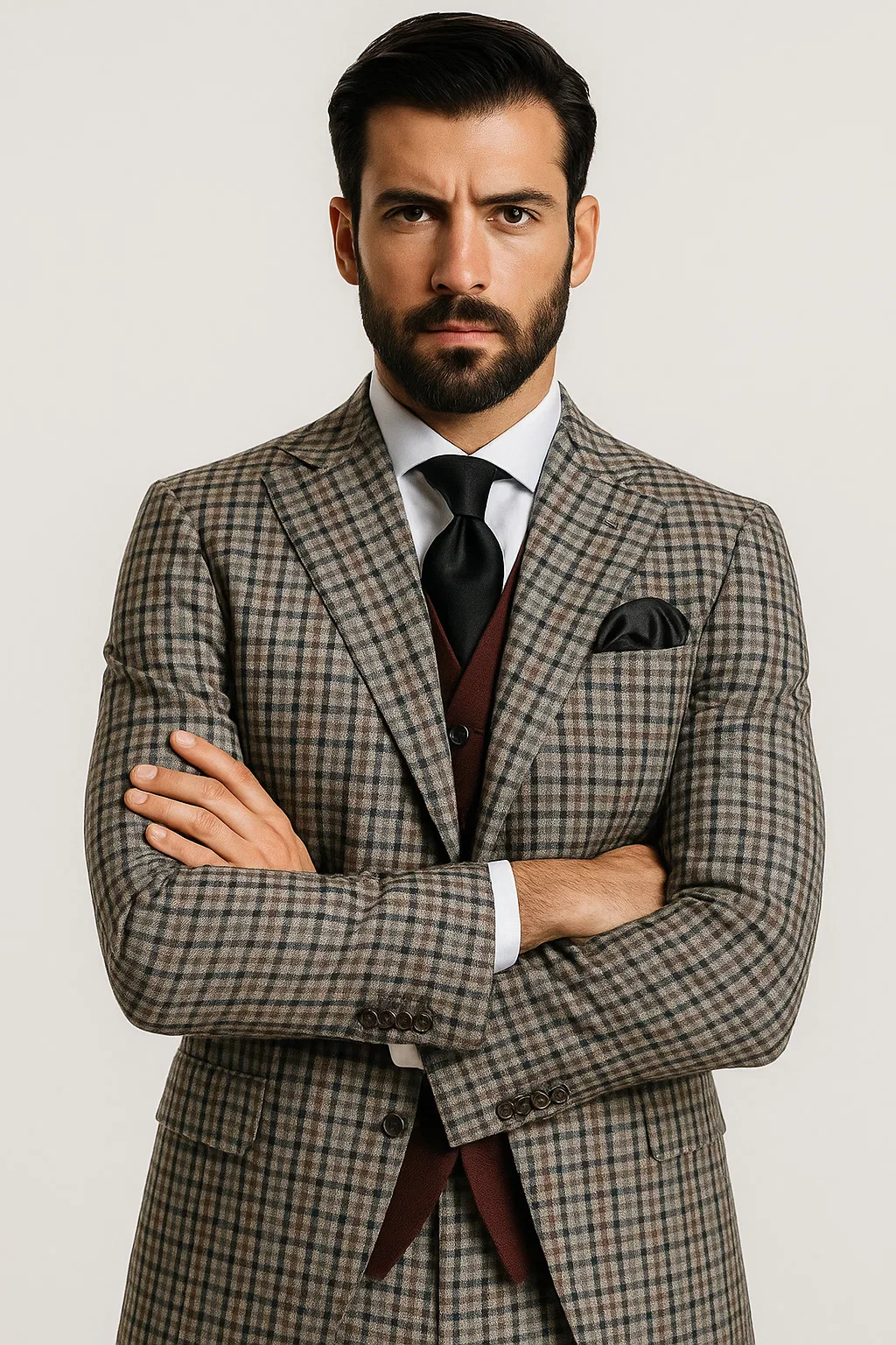Steve Harvey Suits Clothing line - Steve Harvey Suits Mens Multicolor Suit - Designer Brand Suit No Double Breasted Pinstripe Pleated Pants Modern Fit - Image 7