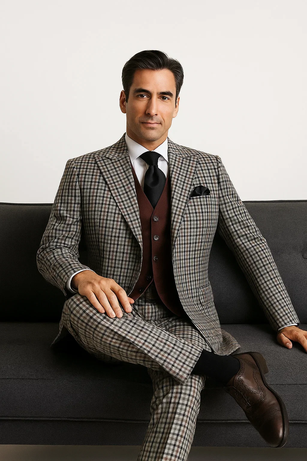 Steve Harvey Suits Clothing line - Steve Harvey Suits Mens Multicolor Suit - Designer Brand Suit No Double Breasted Pinstripe Pleated Pants Modern Fit - Image 9