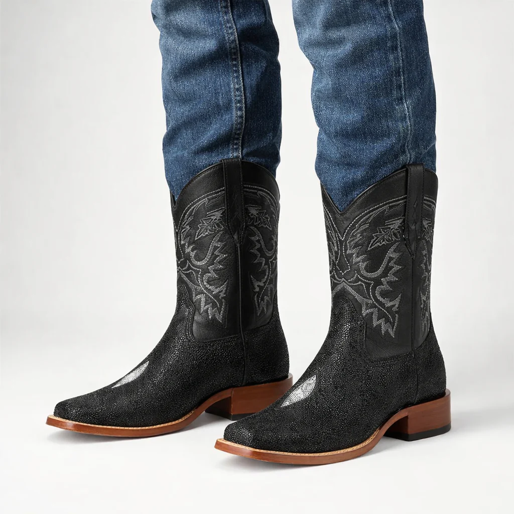 Men’s Square Toe Stingray Boots – Luxury Exotic Leather Footwear - By Los Altos Boot - Image 11