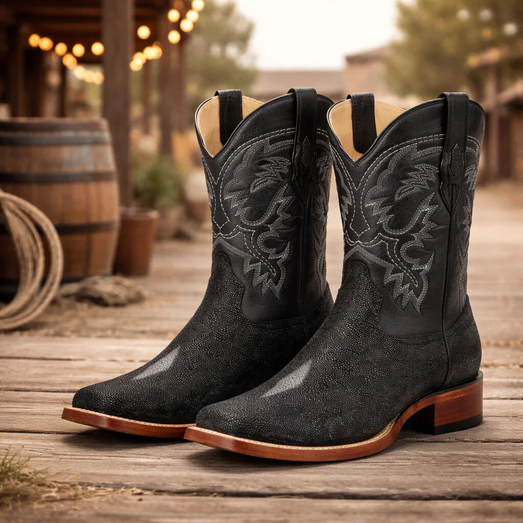 Men’s Square Toe Stingray Boots – Luxury Exotic Leather Footwear - By Los Altos Boot - Image 8