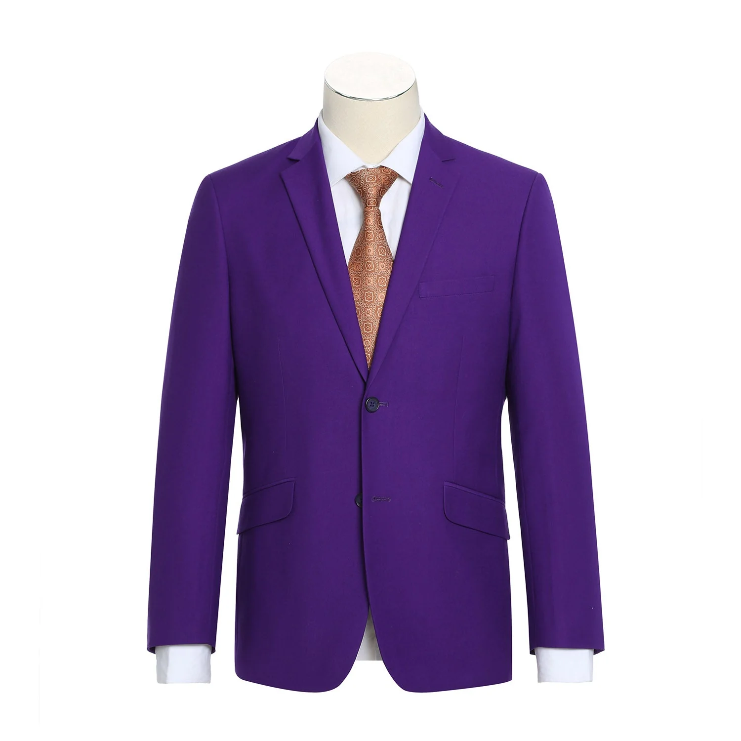 201-68 Men's 2-Piece Slim Fit Single Breasted Notch Lapel Suit