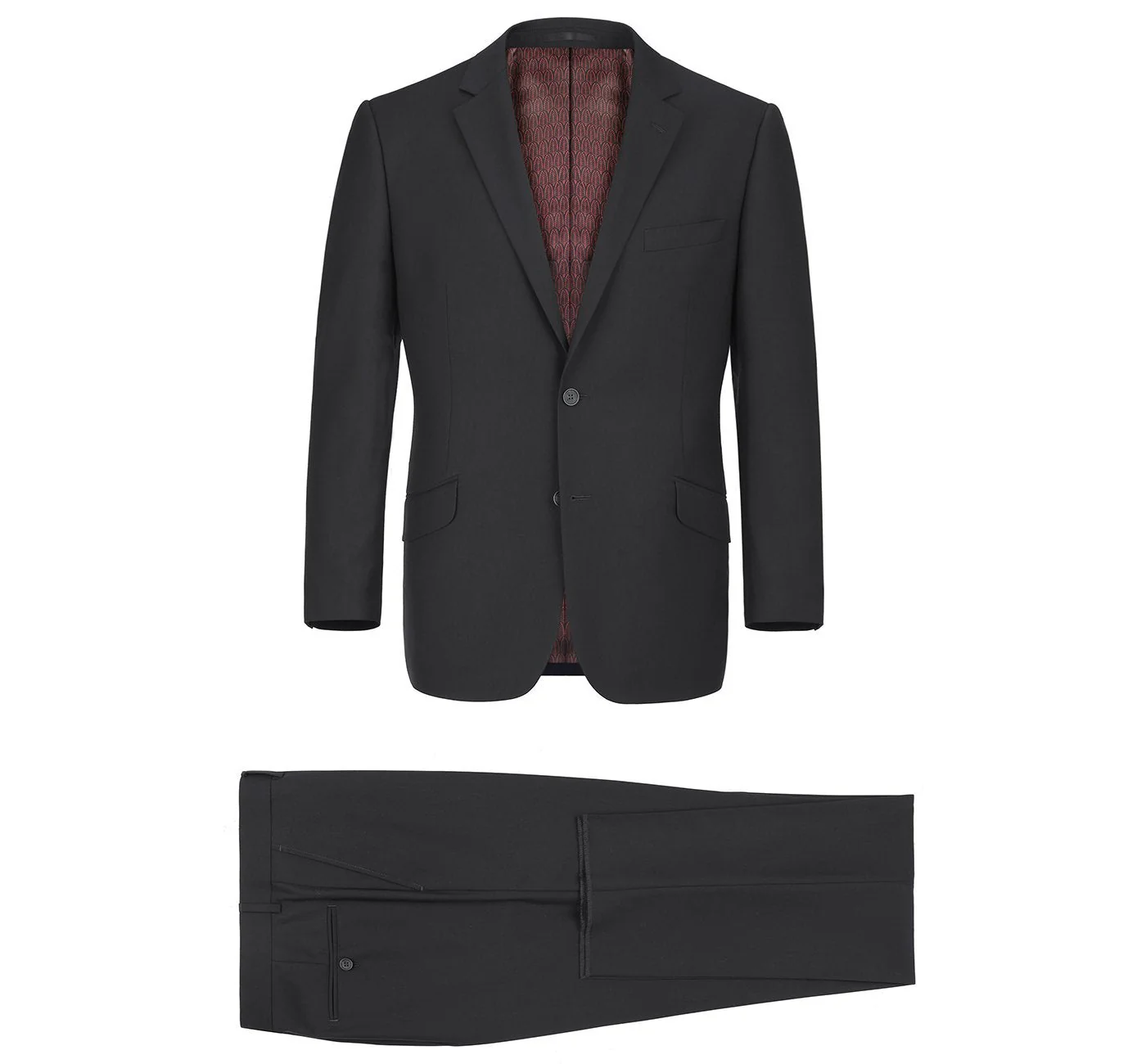 Renoi Designer Suit 2110-1 Men's Slim Fit Solid Stretch 2-Piece Suit
