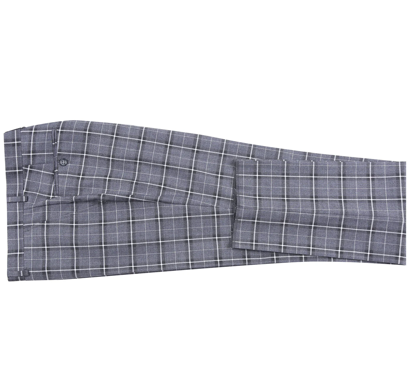 293-14 Men's Classic Fit Single Breasted Grey & White Check Suits - Image 10